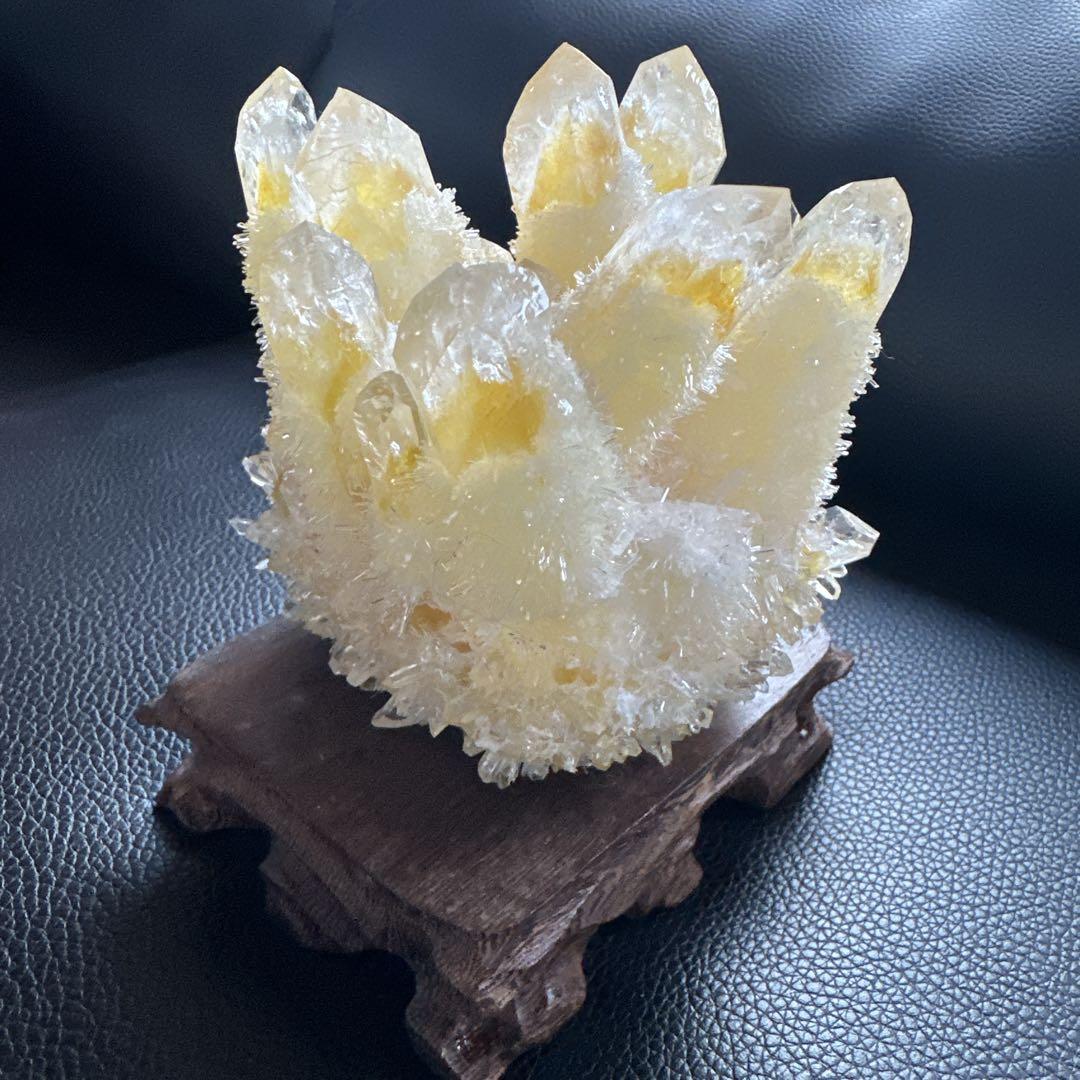 天然 水晶イエロー クラスター シトリン クォーツ パワーストーン　インテリア