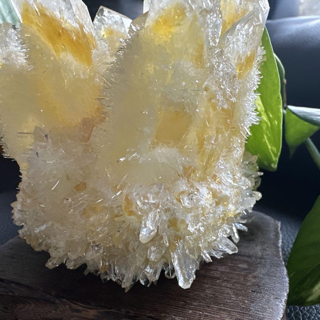 天然 水晶イエロー クラスター シトリン クォーツ パワーストーン　インテリア