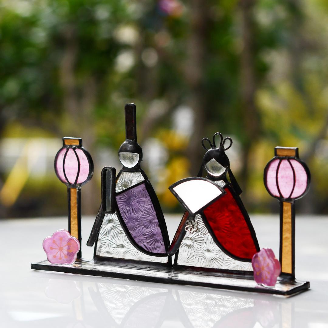 まるもち　ステンドグラス　お雛様　お月見