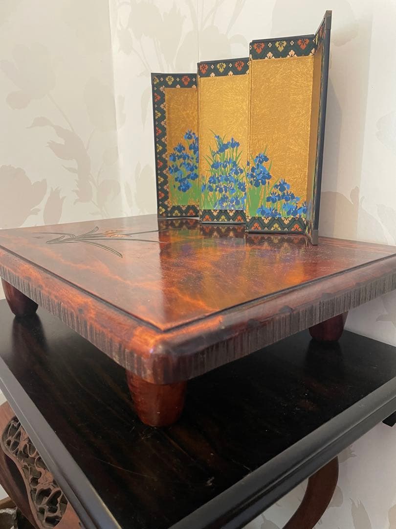 未使用　木製台座　讃岐彫　彫刻