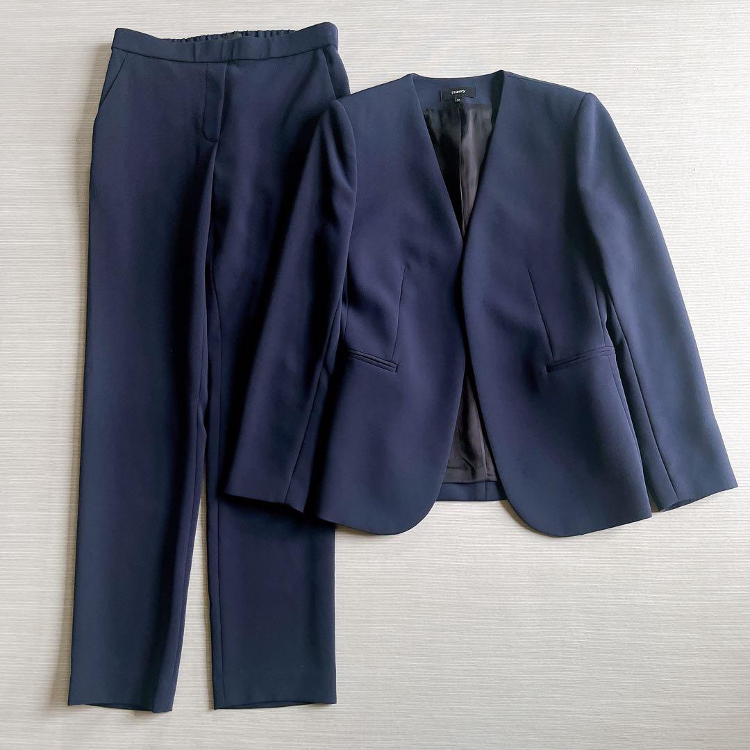 【セオリー】Classic Crepe セットアップ　パンツスーツ　ネイビー00