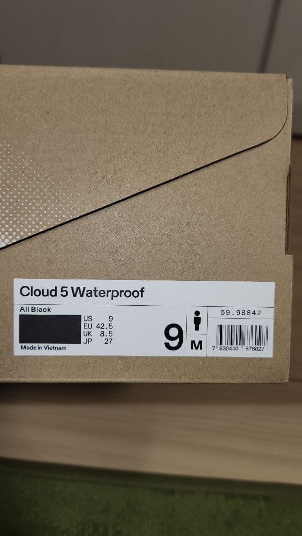 【新品未使用】On Cloud５Waterproof オン クラウド５ 27cm