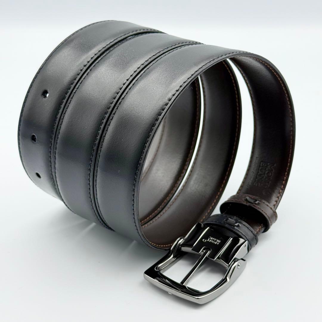 ✨美品✨モンブラン ベルト ホワイトスター ビジネス 紳士 純正ベルト 箱冊子付