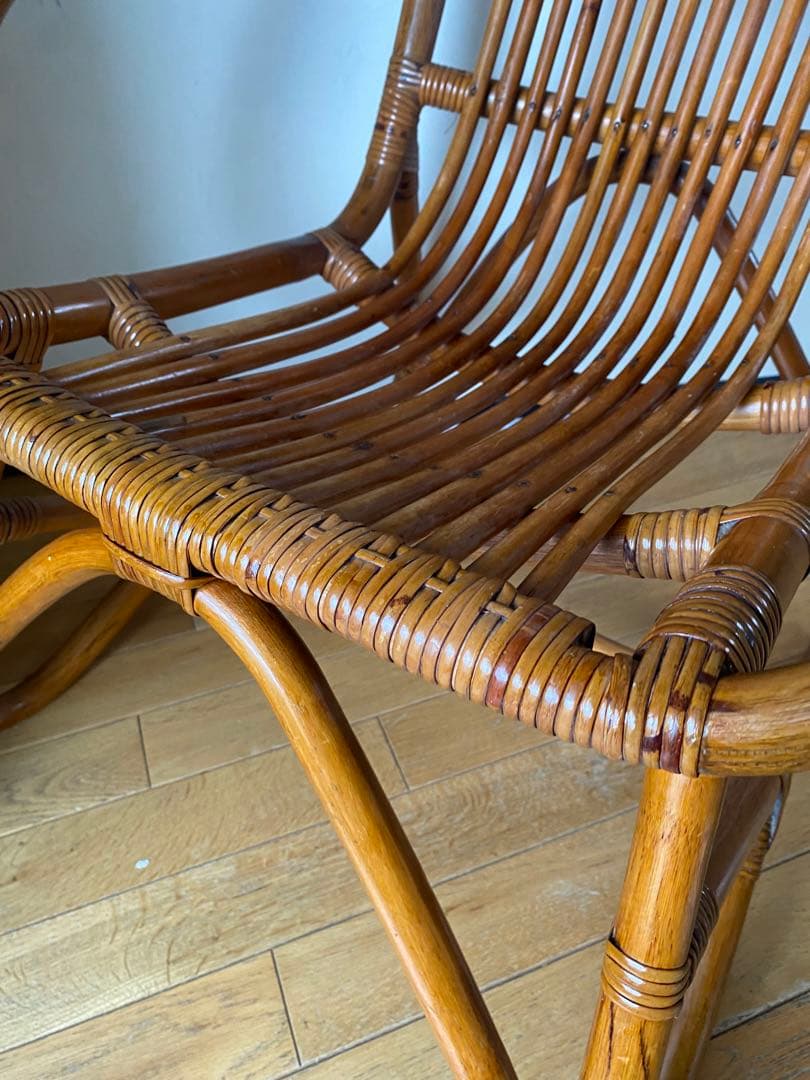 70s 80s ヴィンテージ ラタン チェア　希少　昭和 椅子 レトロ アジアン