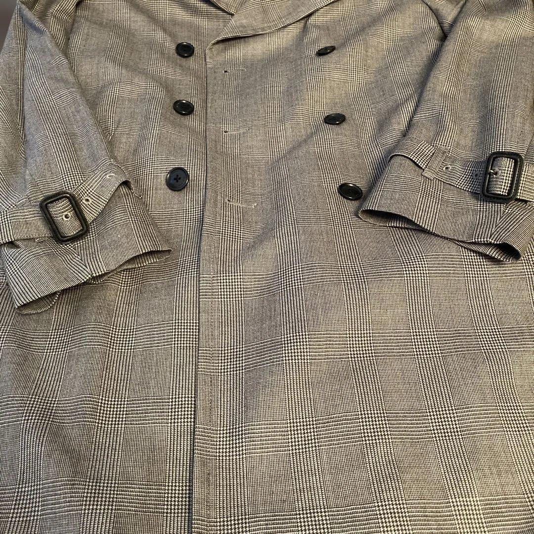 Paul Stuartグレー チェック トレンチコートL