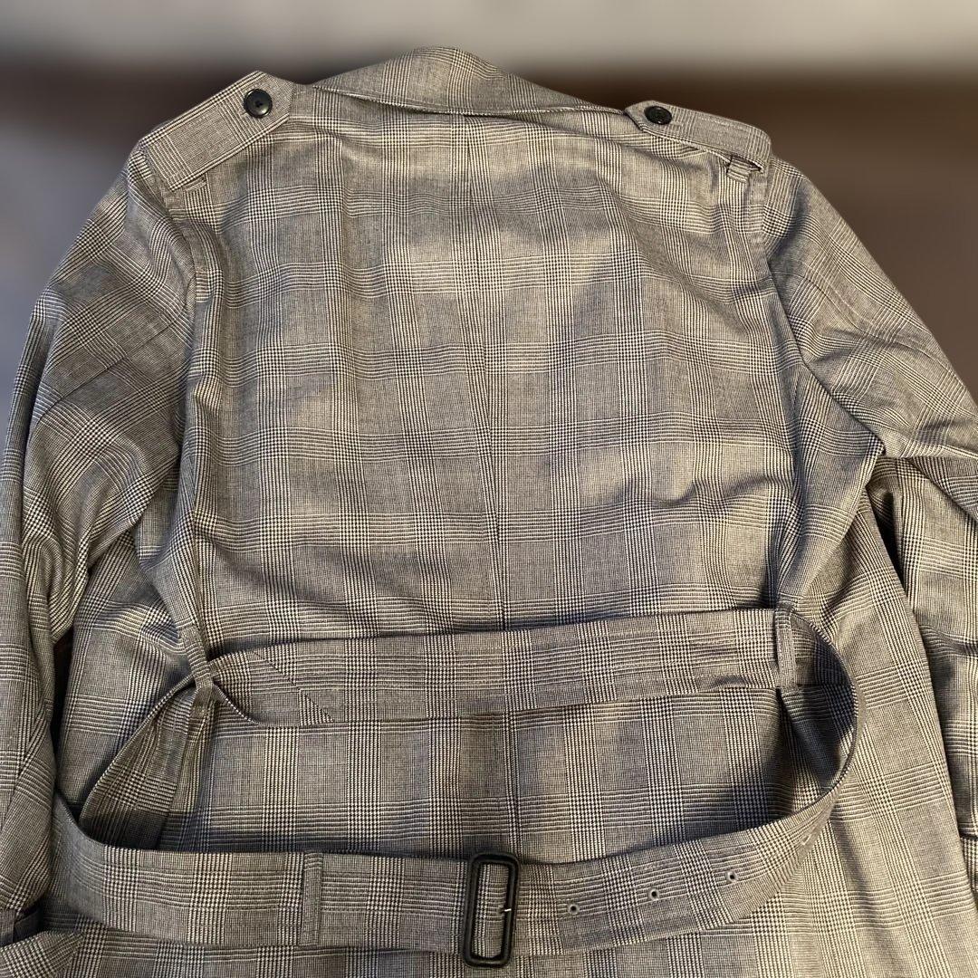 Paul Stuartグレー チェック トレンチコートL