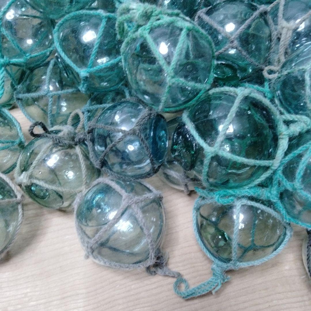 ガラス浮き球　浮き玉　９７個セット　網紐付き