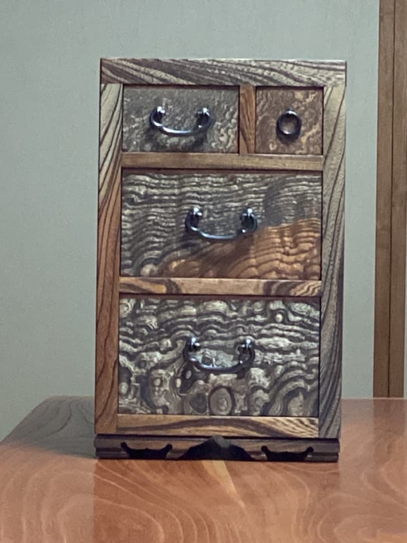 No１・無垢材工芸引き出し欅 H40.5cm