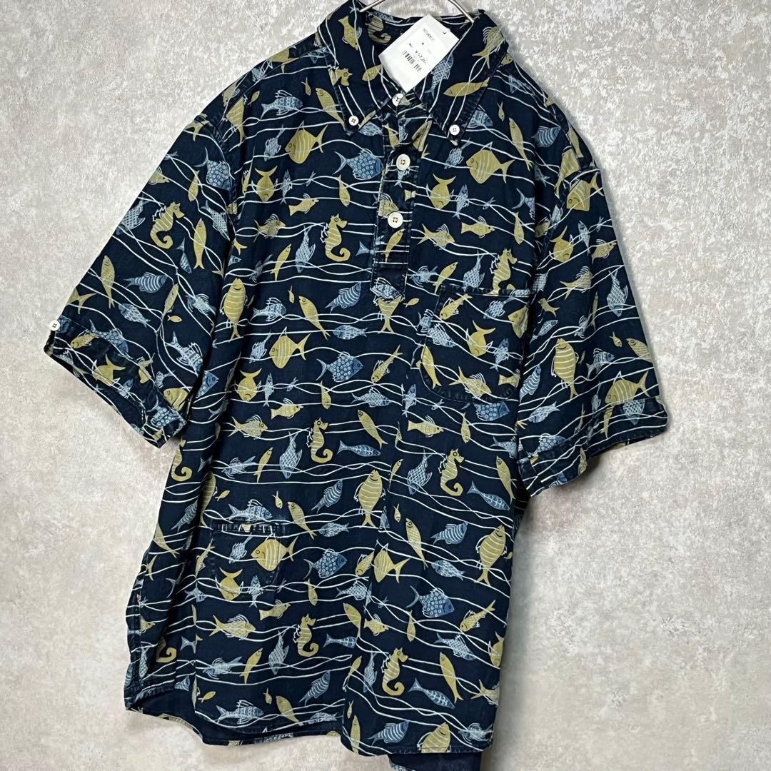【美品タグ付き】45R　ジンバオックス熱帯魚プリントの908オーシャンプル