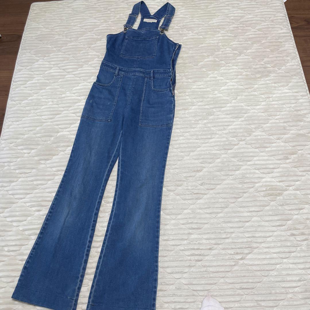 ステラマッカートニー　オーバーオール　ブルー　38 ブーツカット　サロペット