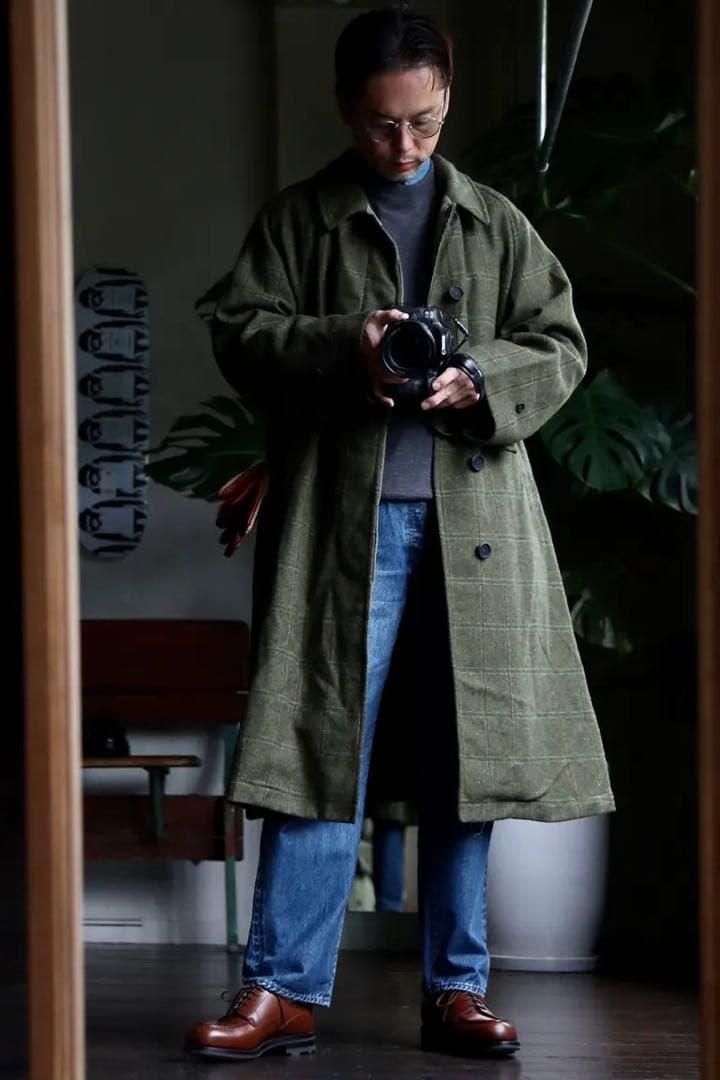 A.PRESSE Tweed Balmacaan Coat アプレッセ コート