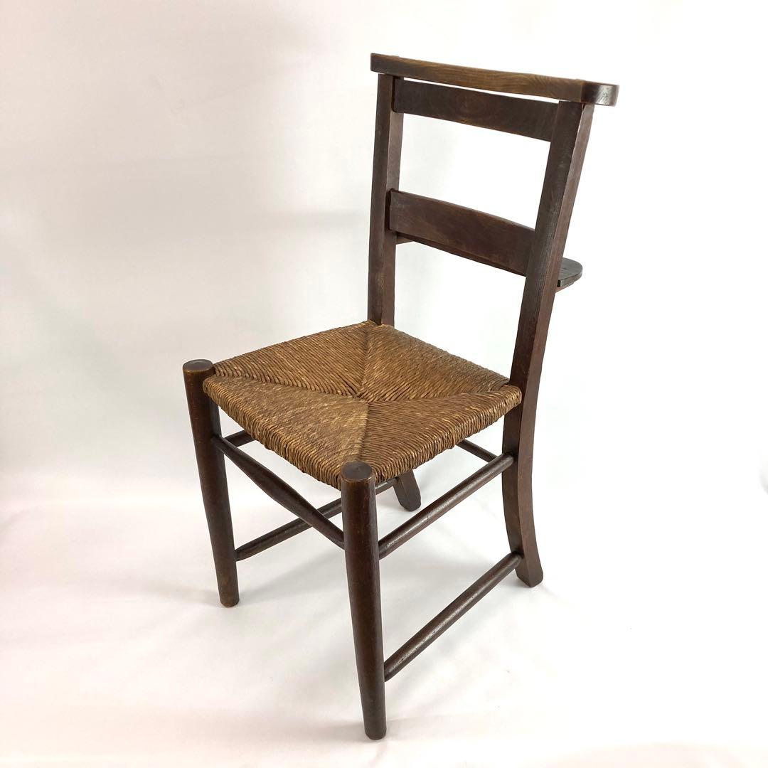 カフェチェア ラッシュシート アンティーク椅子 木製フレーム ブラウン