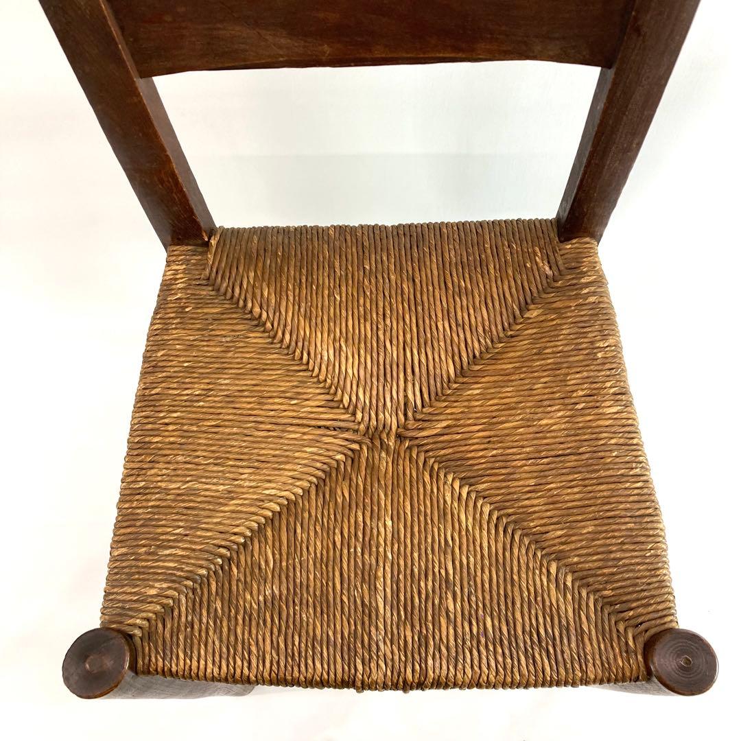 カフェチェア ラッシュシート アンティーク椅子 木製フレーム ブラウン