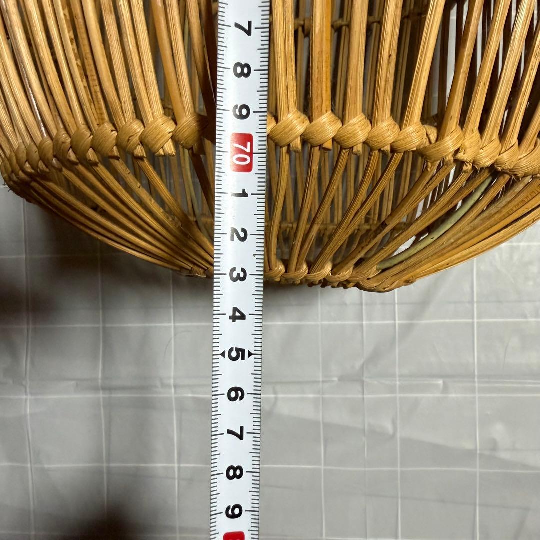【希少】ラタン ペンダントライト 吊り下げ照明 籐編み アジアン レトロ モダン