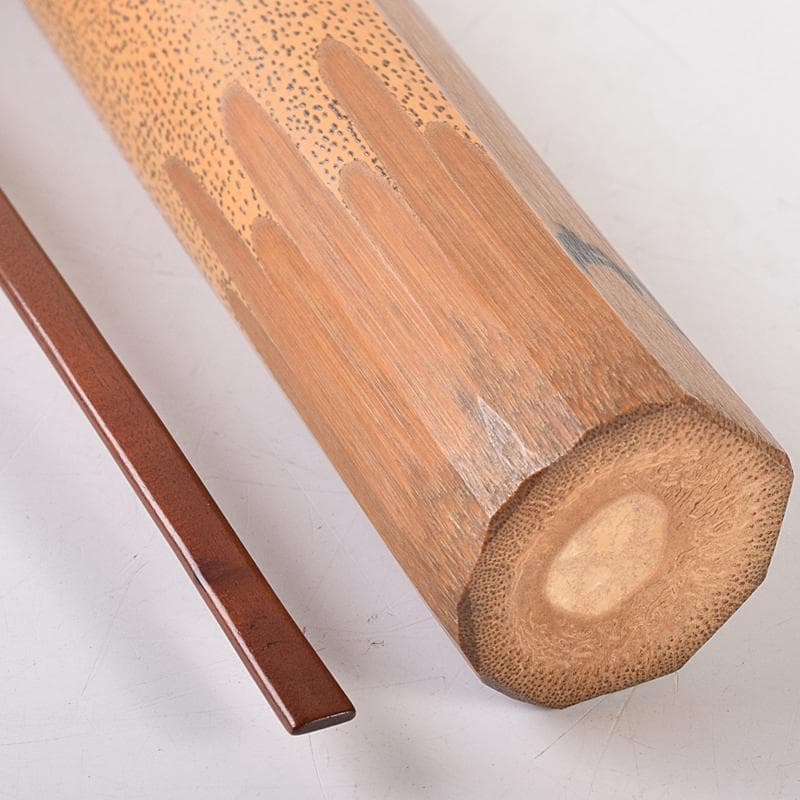 茶道具　煤竹　茶杓　裏千家十四代淡々斎書付　共筒共箱　U　R7949