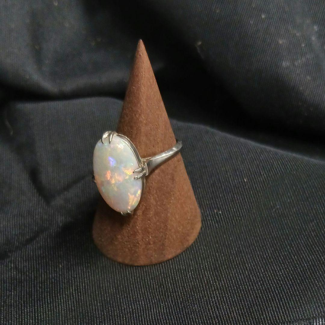 オパールリング◎プラチナpm刻印◎10号昭和レトロ