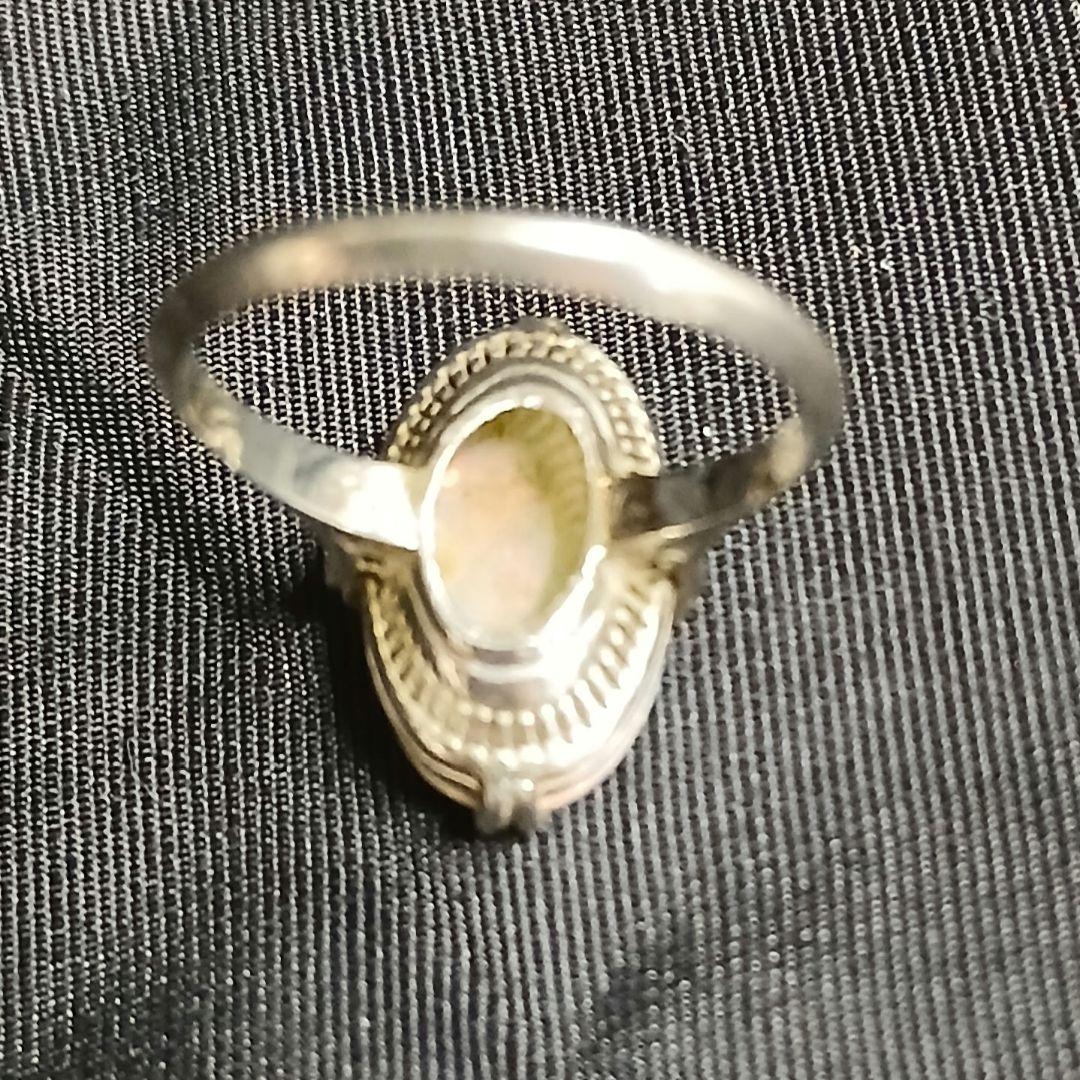 オパールリング◎プラチナpm刻印◎10号昭和レトロ