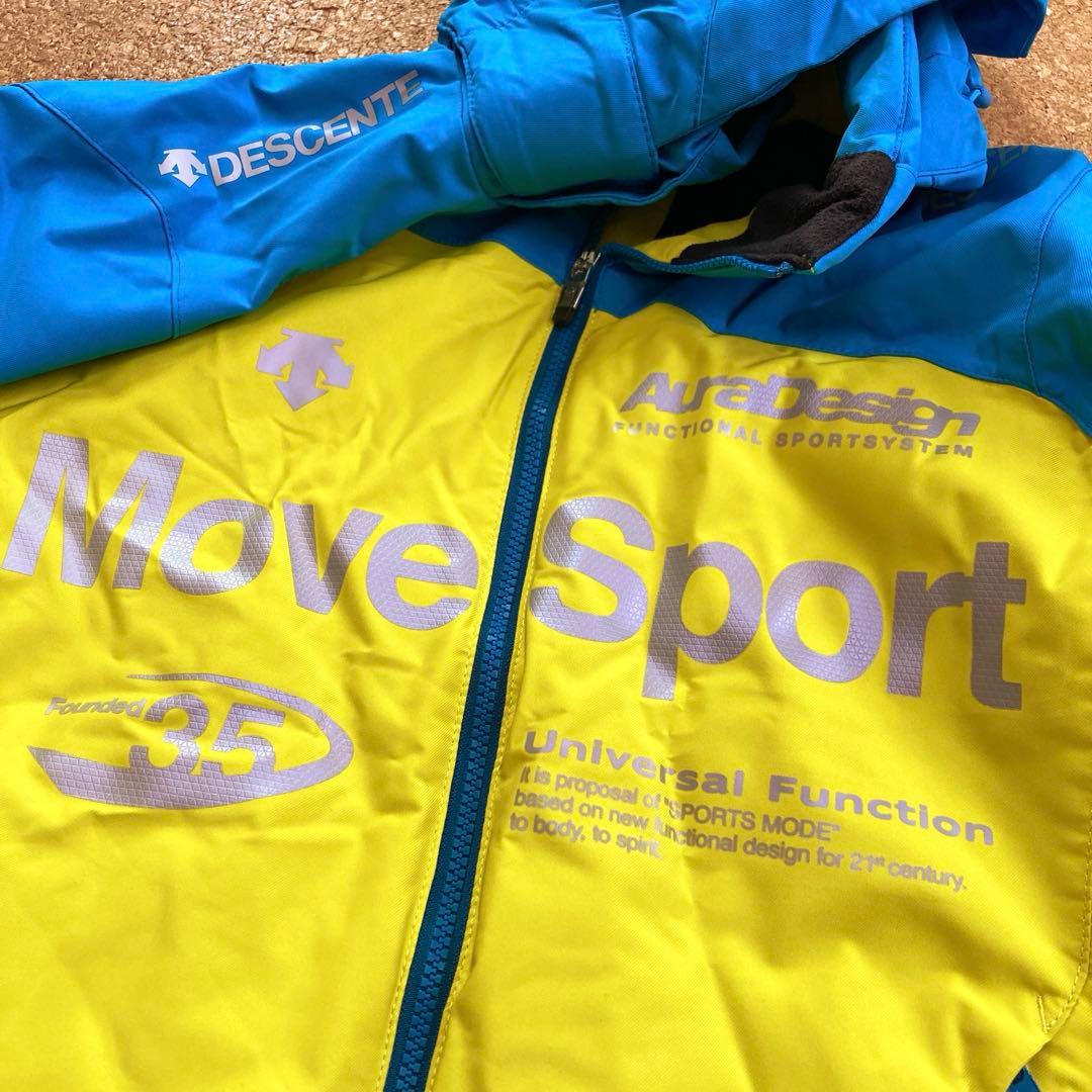 【美品】デサントdescentスキーウェアスキー スノボジャケットMメンズ黄青