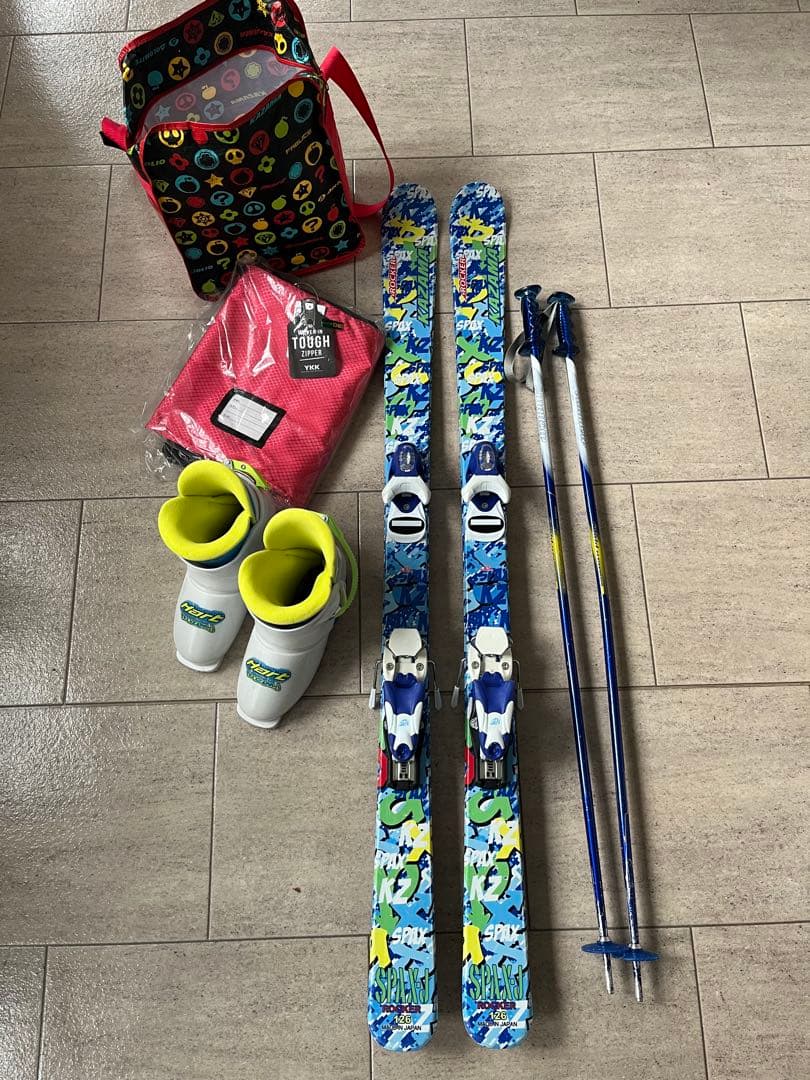 スキー板　ブーツ　ストック　スキー、靴ケース5点セット