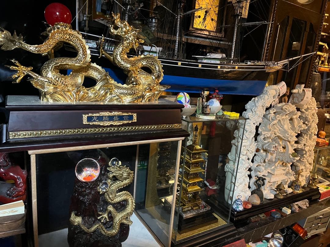 龍の置き物、金龍、50センチ、金色の龍、龍 24鍍金龍の置き物、