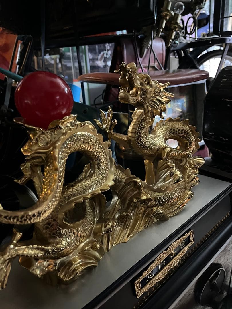 龍の置き物、金龍、50センチ、金色の龍、龍 24鍍金龍の置き物、