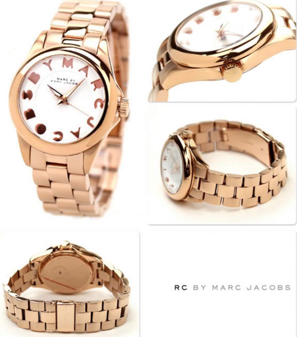 【未使用】Marc Jacobs ピンクゴールド× ホワイト ユニセックス腕時計
