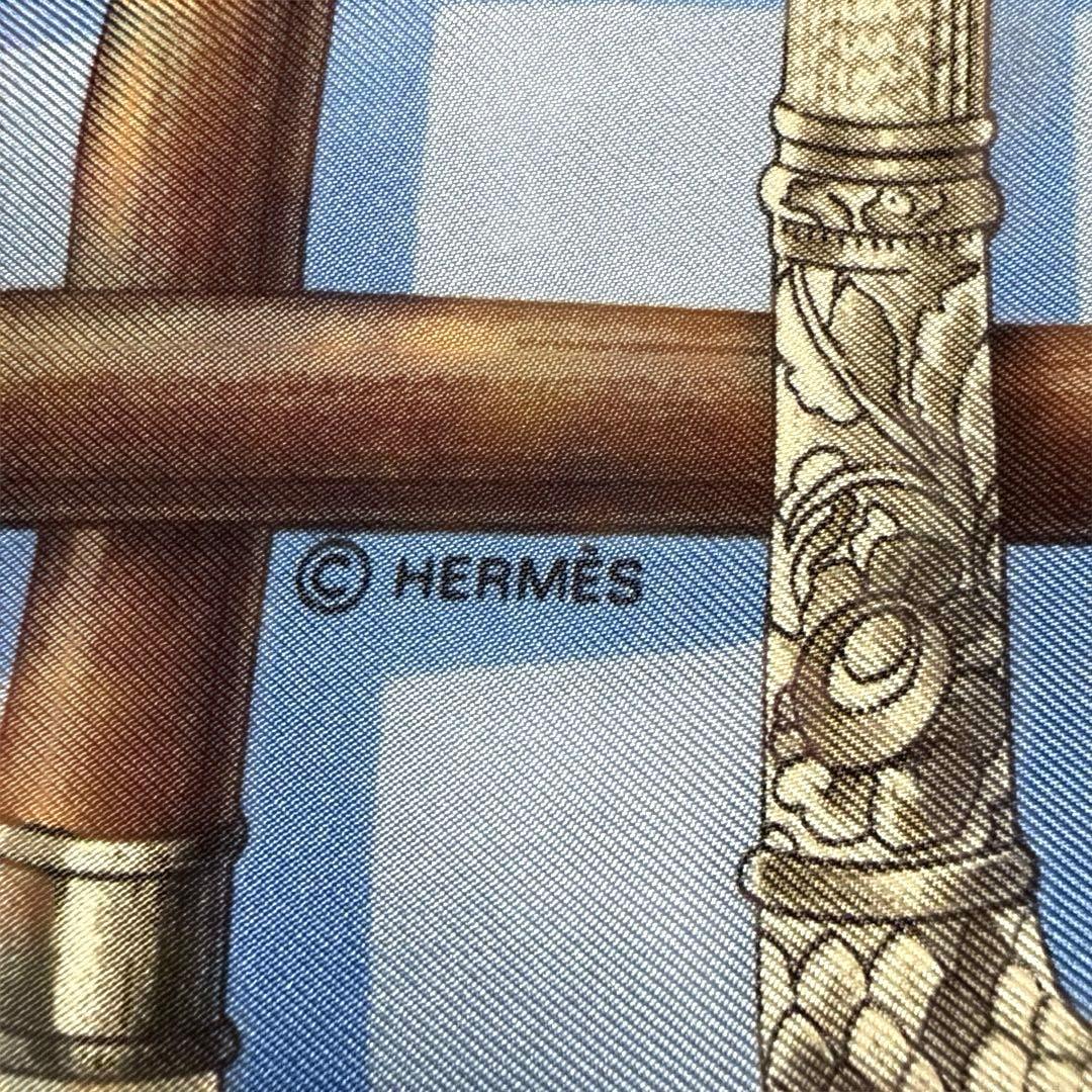 エルメス　ステッキデザイン ヴィンテージシルクスカーフ