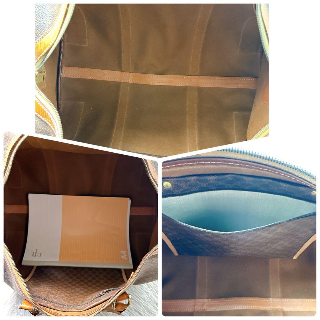 美品✨セリーヌ ボストンバッグ 大容量 マカダム柄 トリオンフ 鍵付き ハンド