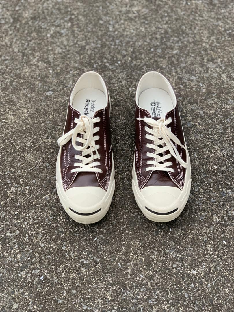 靴 JACK PURCELL OLIVE GREEN LEATHER BROWN