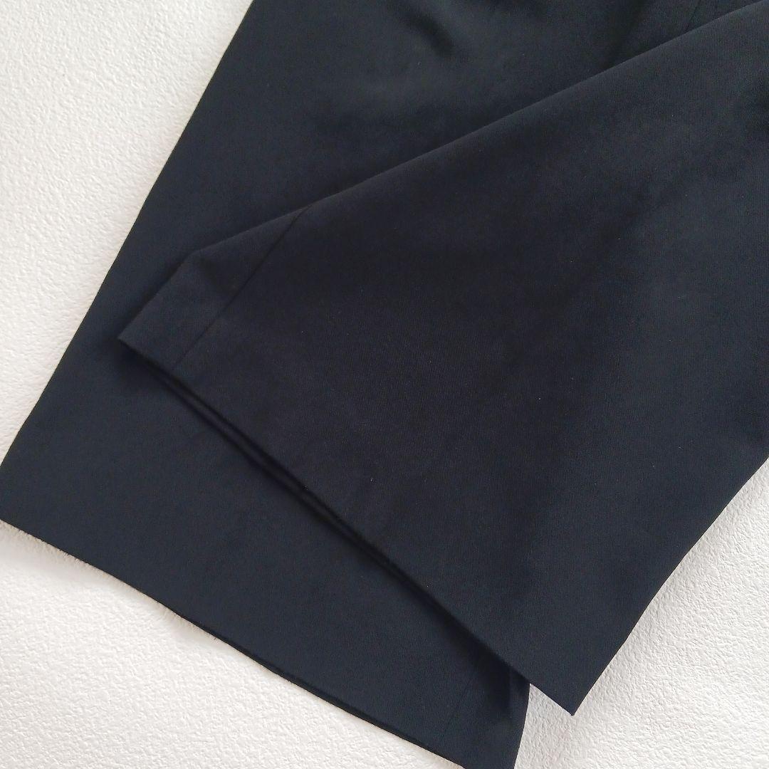 グリーンレーベルリラクシング　パンツスーツ　ブラック　ノーカラー　ワイドパンツ