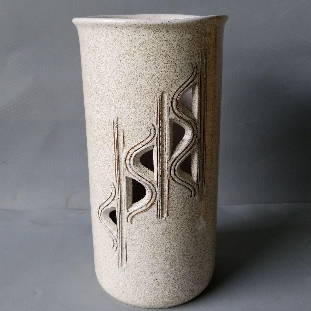 信楽焼 傘立て ラメール透かし 高さ４７cm