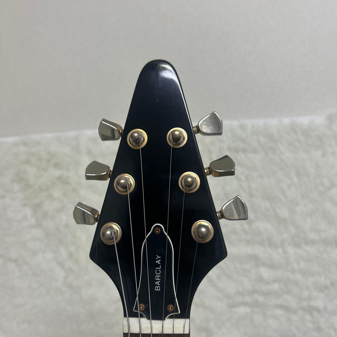 【メンテナンス済】バークレイ　フライングV エレキギター　イエロー