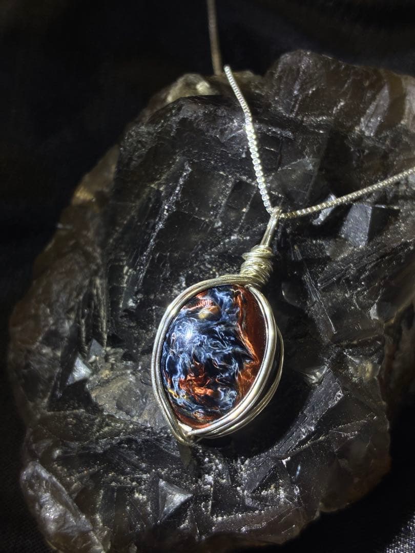 高品質！ ナミビア産 ブルーピーターサイト ネックレス