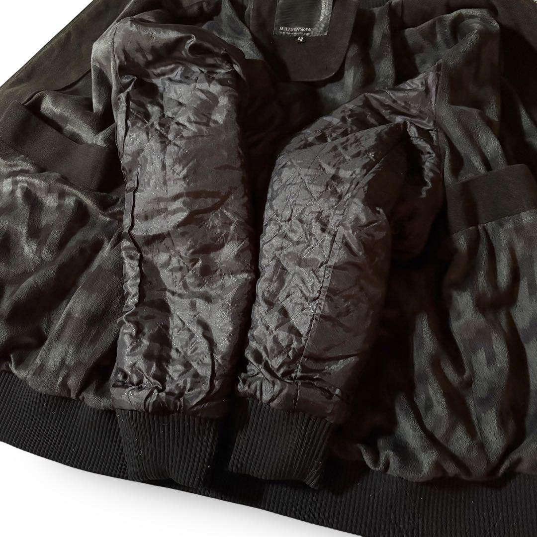 vintage起毛スタンドカラージャケット希少デザインウール調CBOYブラックL