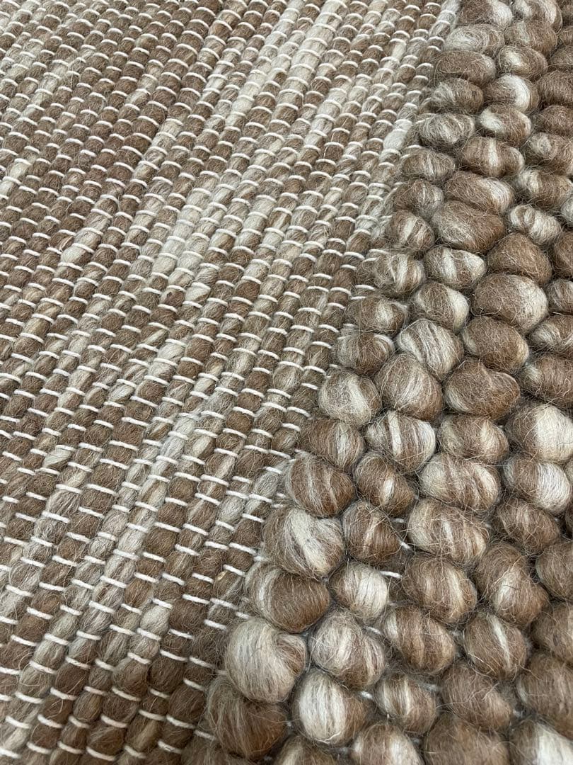 ウール ボンボン織りラグ 100ｘ140