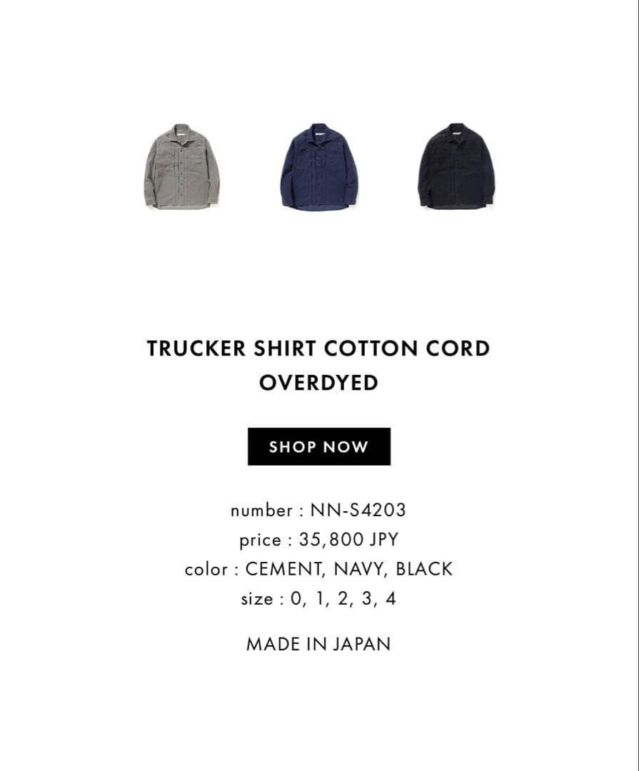 nonnative トラッカーシャツ NN-S4203 ネイビー サイズ2