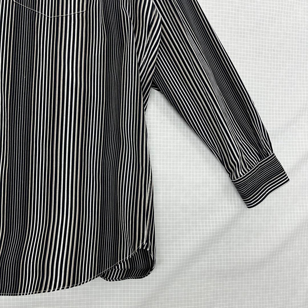 【美品】小倉縞縞 小倉織 ボタンダウンシャツ Monochrome Cubic