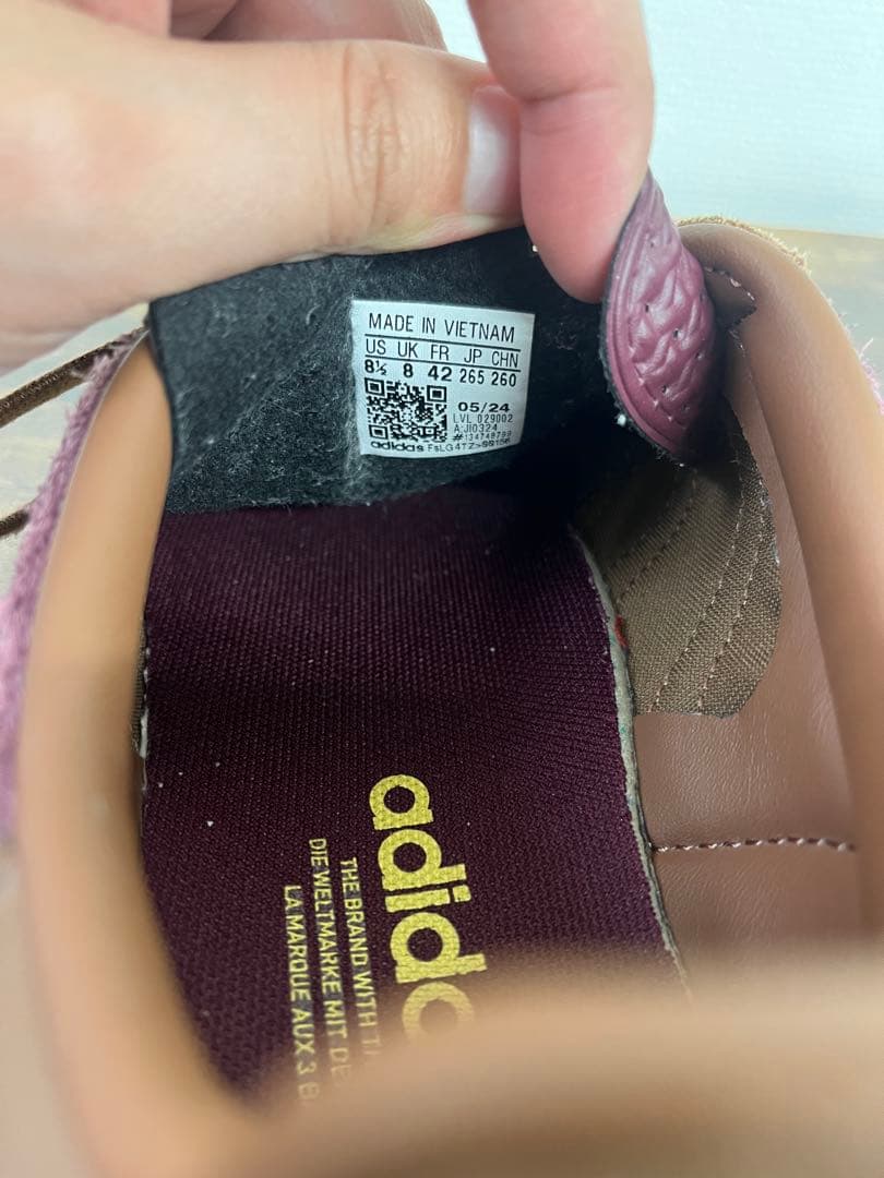 adidas gazelle indoor パープル　SIZE 26.5cm