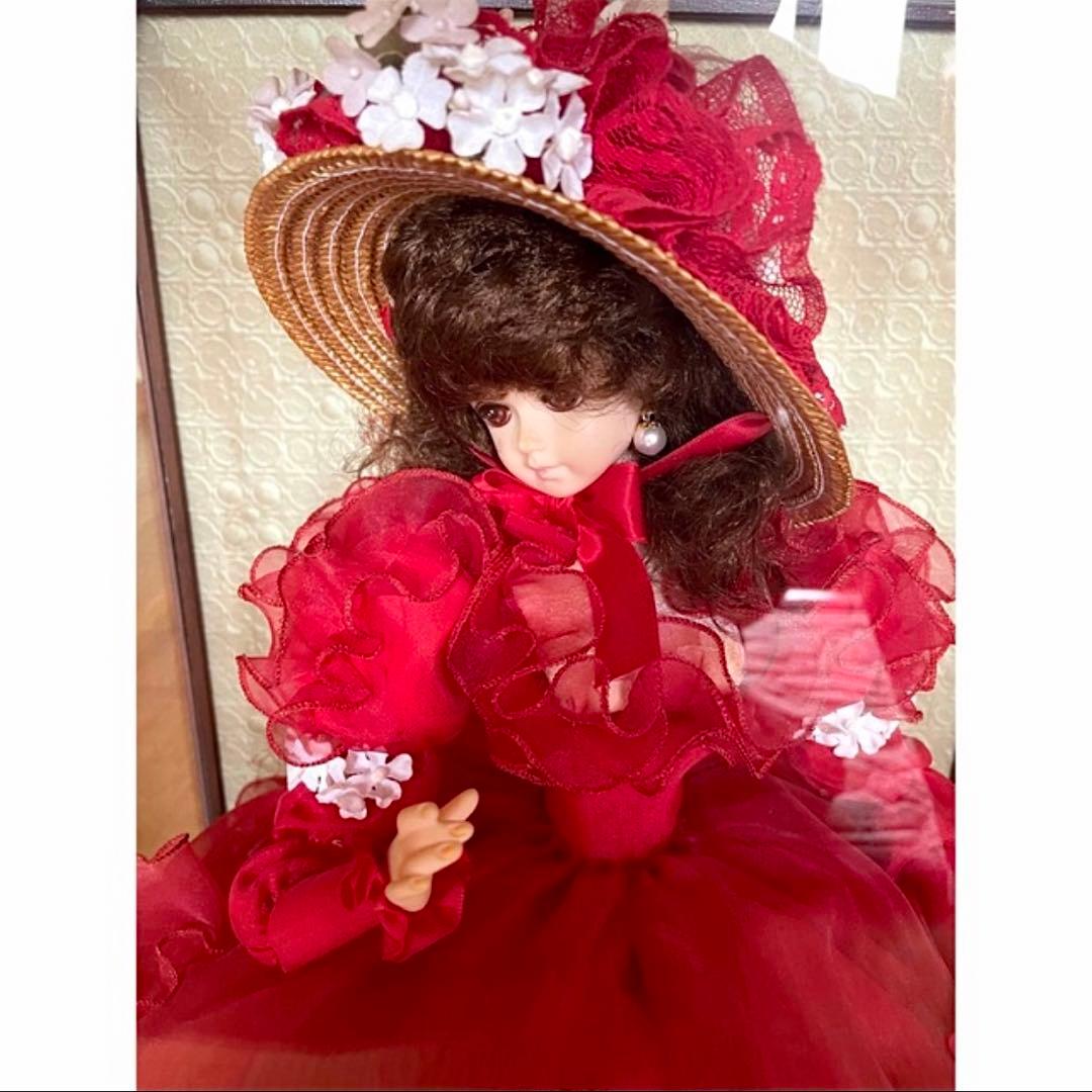 ●【美品】アンティークフランス人形 専用クリアケース付 ドール ドレス パール①