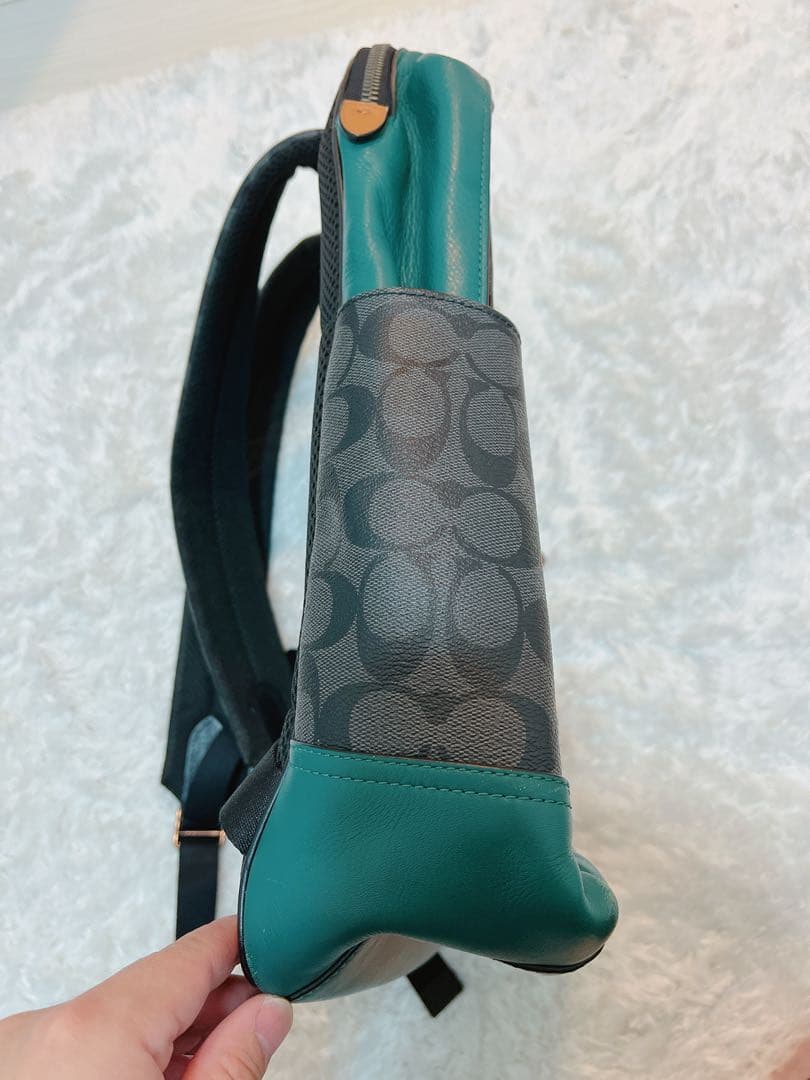 COACH リュック・バックパック シグネチャー ブラック/グレー/ターコイズ