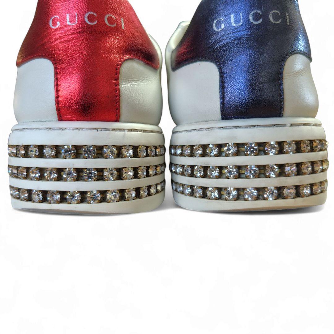 ケロッピーGUCCI グッチ エース クリスタルシェリースニーカー22.5