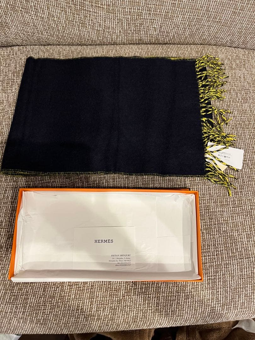 チップ　エルメス　レクトヴェルソ　カシミヤ　マフラー　レアカラー