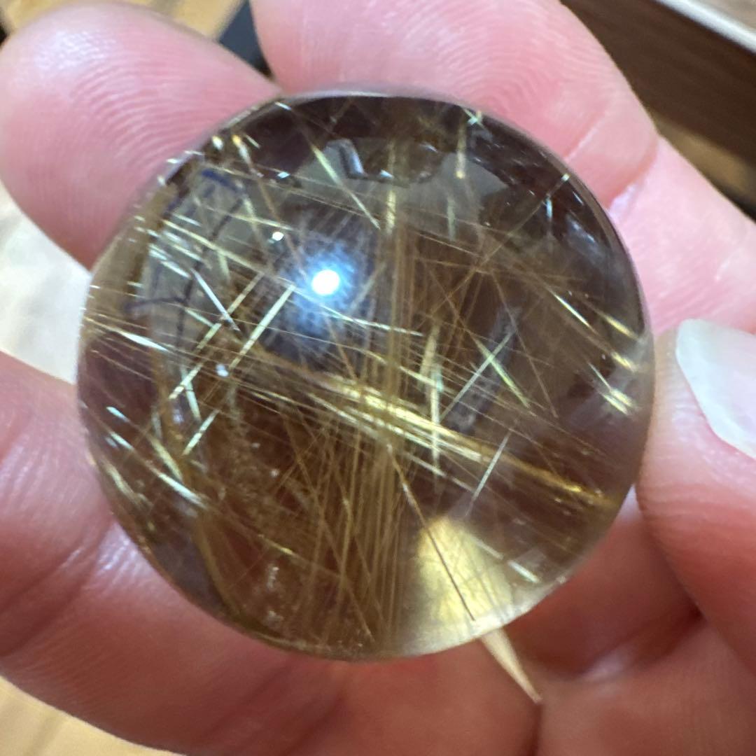 【極上品】コレクション級　ゴールドルチルスフィア 丸玉　約3.1cm 鑑別書付き