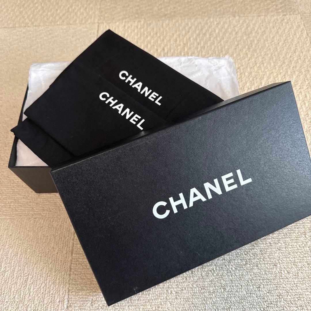 CHANEL バレエフラットシューズ ベージュ/ブラック　39.5