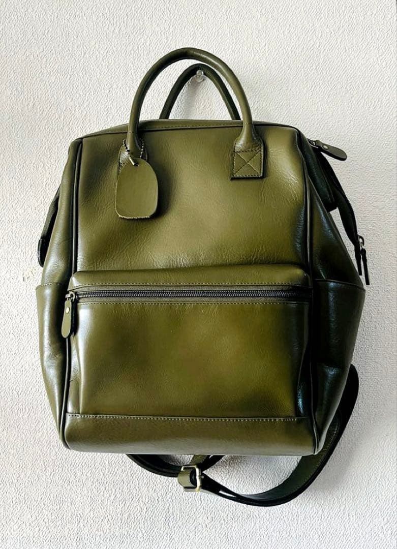 レザーバックパック/リュック　グリーン