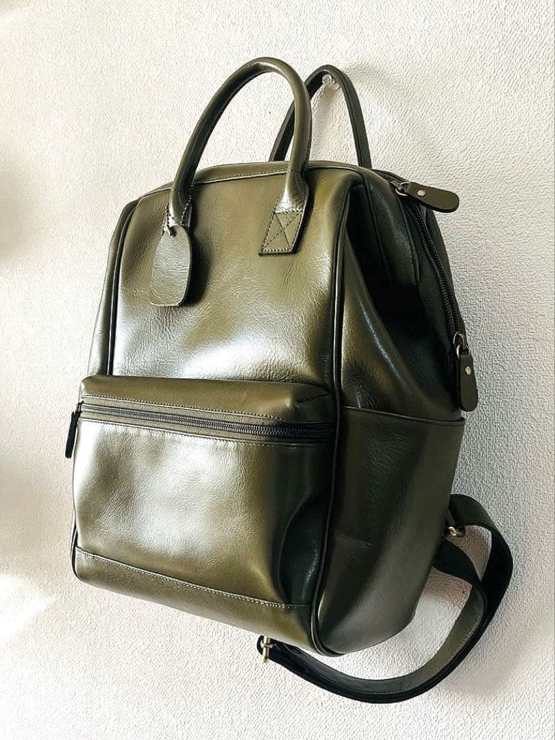 レザーバックパック/リュック　グリーン