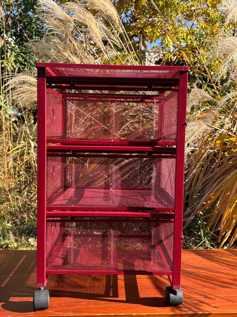 廃盤 稀少品　IKEA ANDY 赤 キッチンワゴン ポストモダン