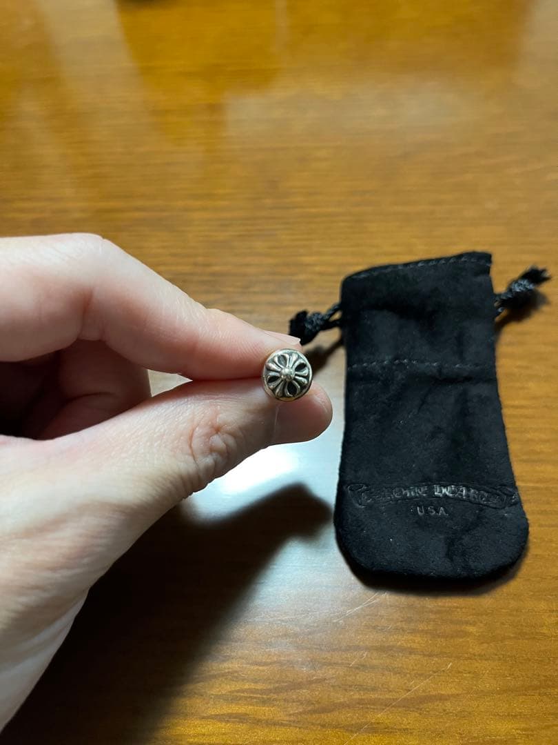 【インボイス写し・レシート写し付属】クロムハーツ クロスボールスタッドピアス
