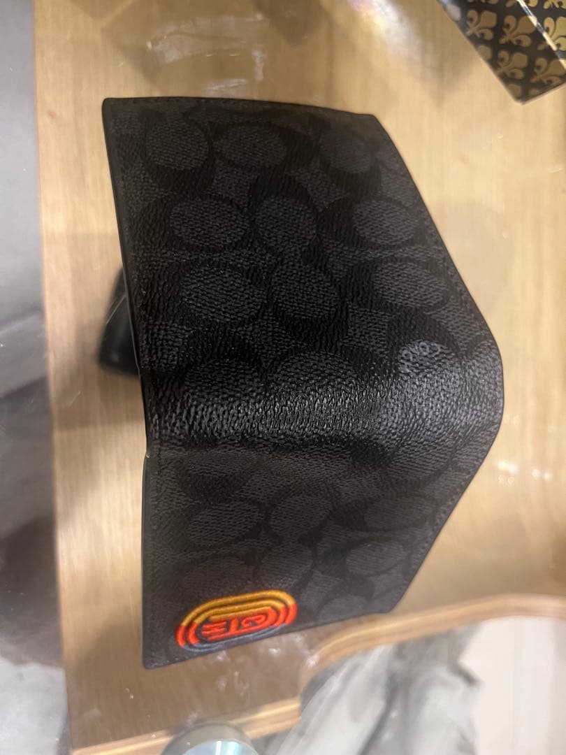 COACH 二つ折り財布 ブラック/ブルー