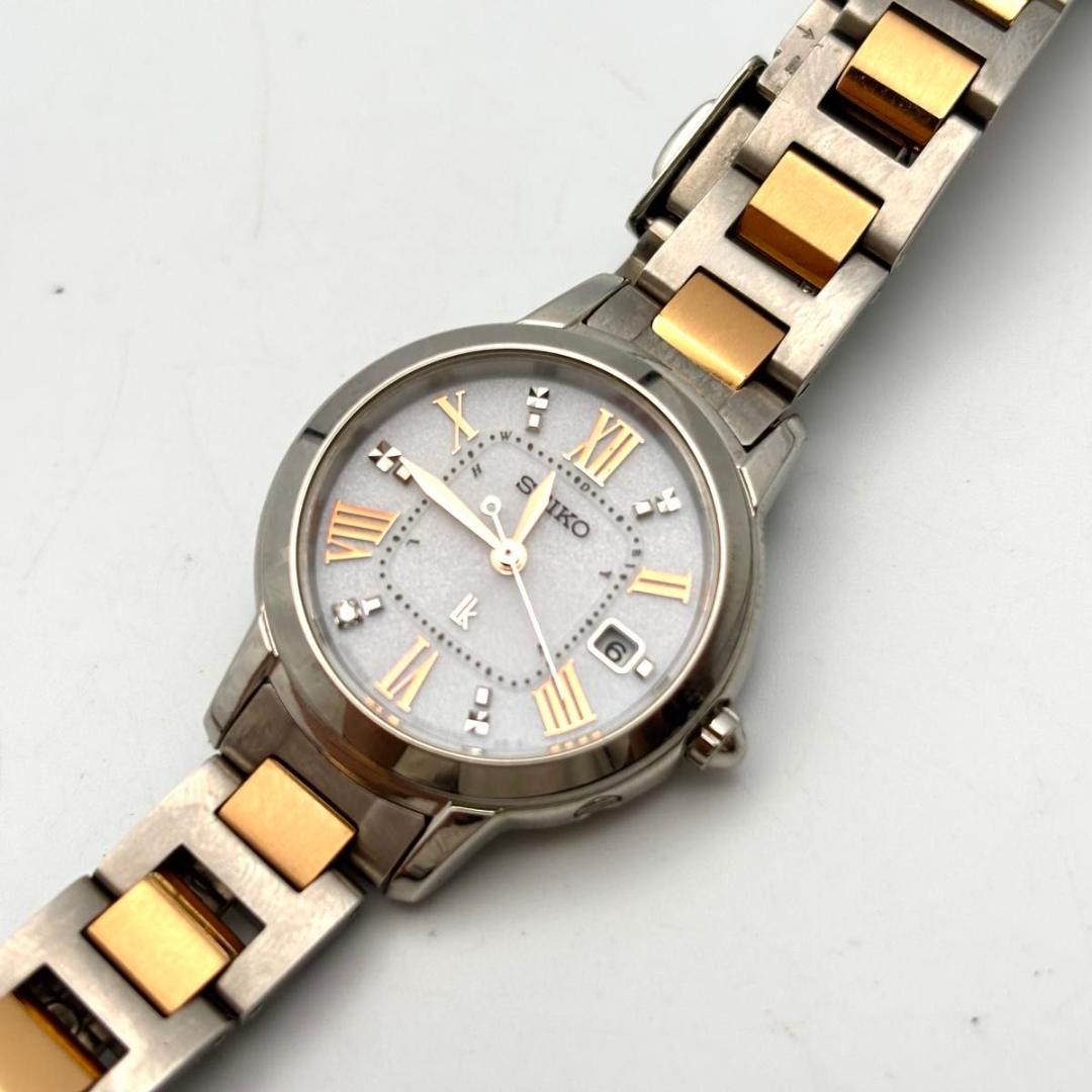 稼働 セイコー ルキア 腕時計 ソーラー レディース 1B22-0CK0 ダイヤ